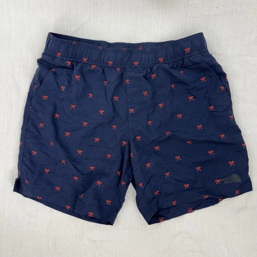 The North Face Class V Pull On Swim Trunks Shorts Mens M Medium Blue Nylon Lined